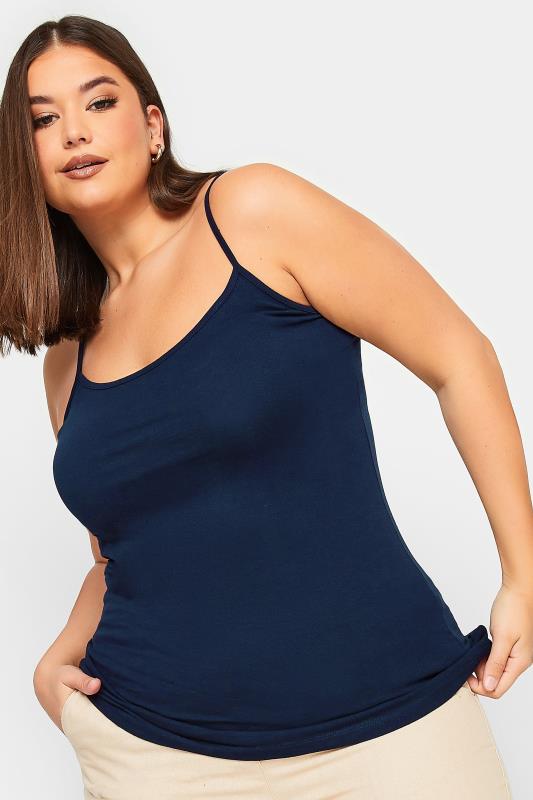 Plus Size Navy Blue Cami Vest Top | Yours Clothing 1