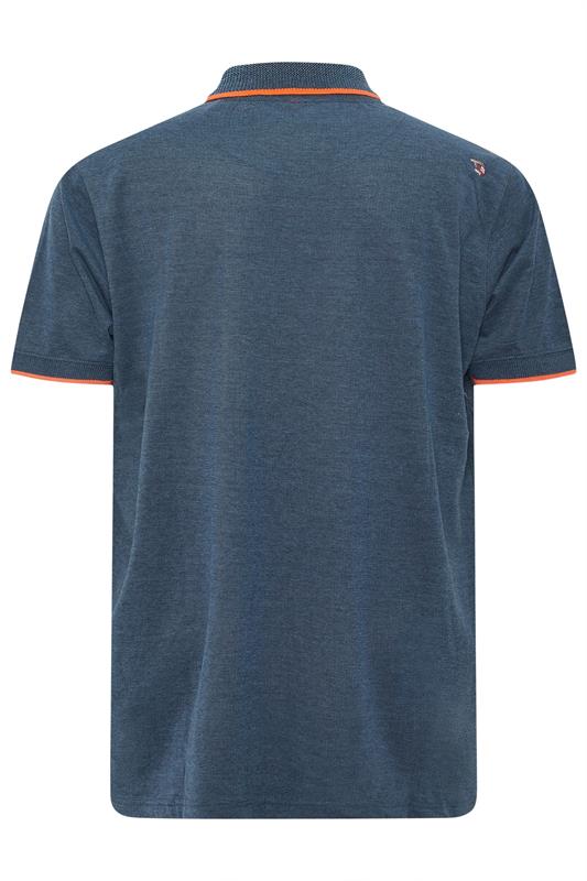 D555 Big & Tall Teal Blue Jacquard Polo Shirt | BadRhino 4