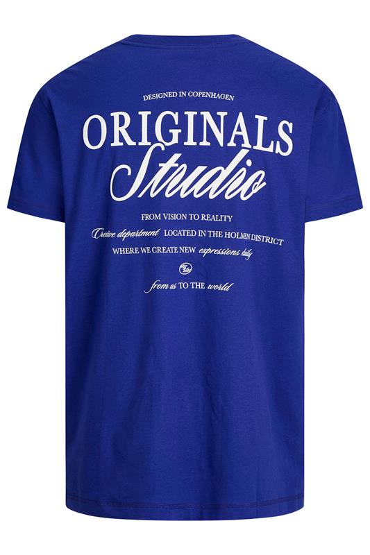 JACK & JONES Big & Tall Blue Crew Neck Back Graphic Tee | BadRhino 5