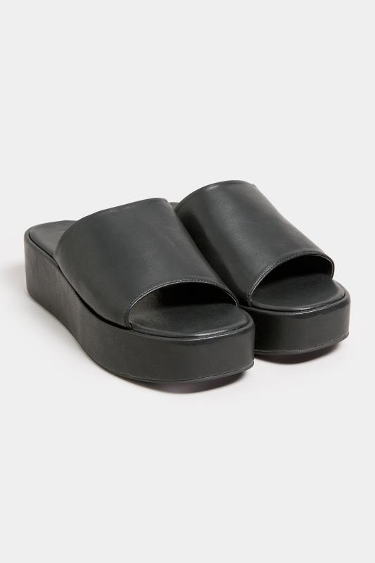 Plus Size  LIMITED COLLECTION Black Platform Mule Sandals In E Wide Fit & EEE Extra Wide Fit