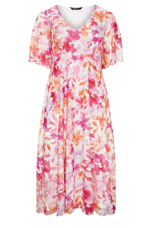 YOURS Plus Size Pink Floral Maxi Dress | Yours Clothing 6