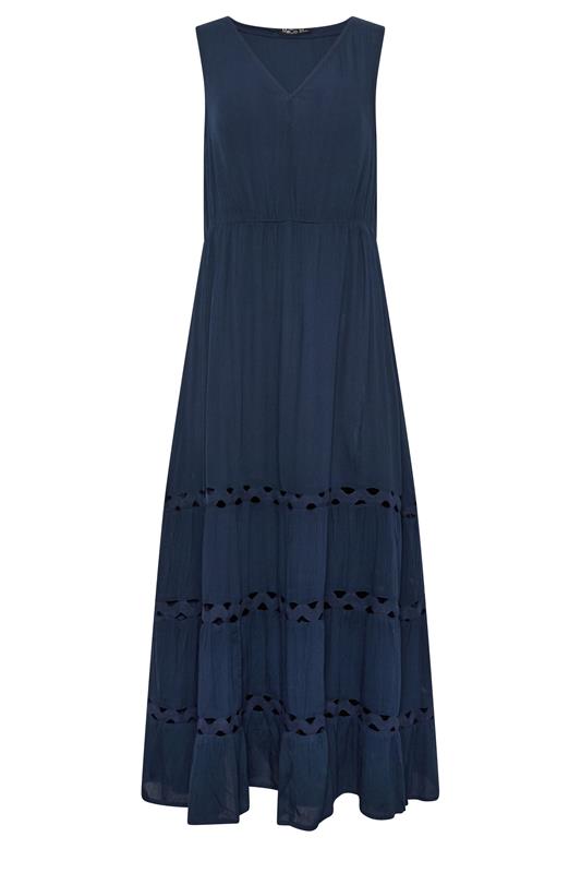 M&Co Navy Blue Sleeveless Tiered Maxi Dress | M&Co 5