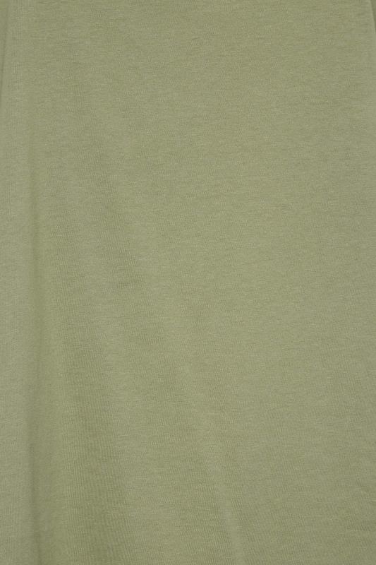 YOURS Plus Size Khaki Green Cut Out T-Shirt | Yours Clothing 6