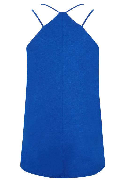 YOURS Plus Size Blue Embroidered Neck Vest Top | Yours Clothing 7