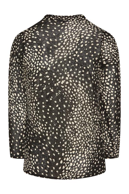 Plus Size YOURS LONDON Black Dalmatian Print Ruched Front Blouse | Yours Clothing  7