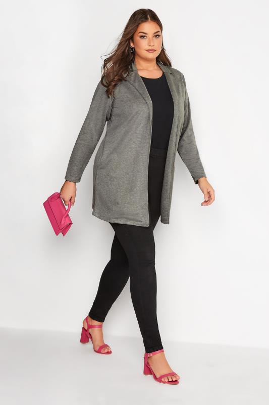 Plus Size Grey Longline Blazer | Yours Clothing 2