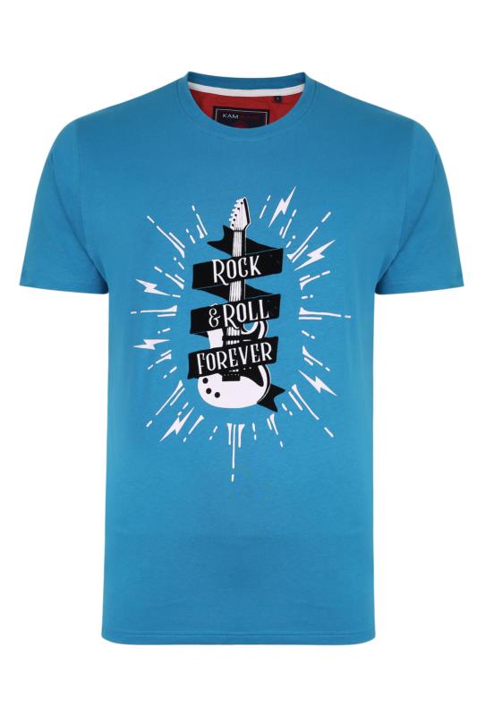  Grande Taille KAM Blue Rock & Roll T-Shirt