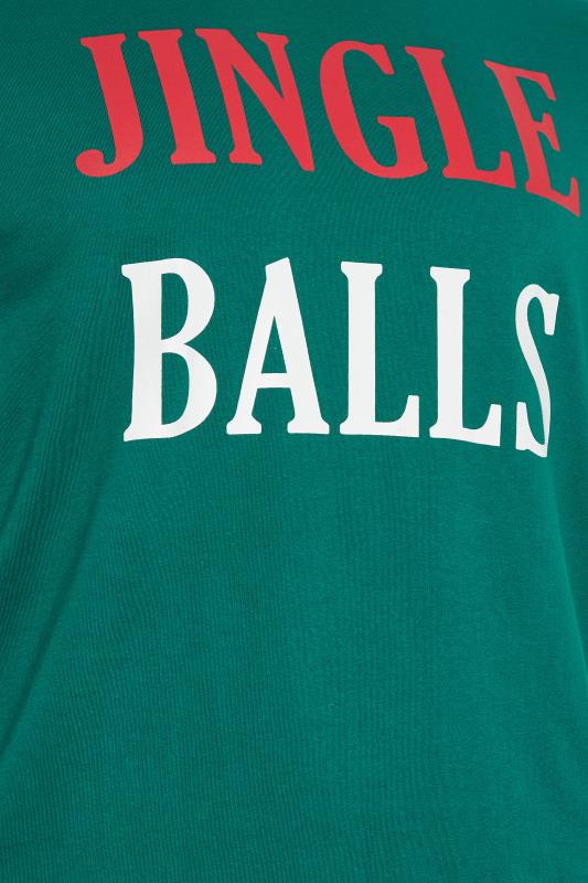 BadRhino Big & Tall Green 'Jingle' Slogan Christmas T-Shirt | BadRhino 3