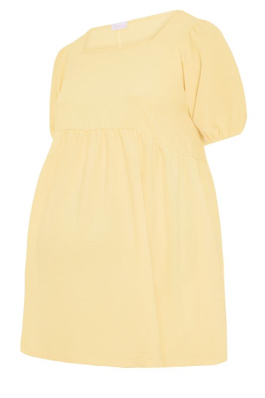 BUMP IT UP MATERNITY Curve Yellow Square Neck Smock Top_F.jpg