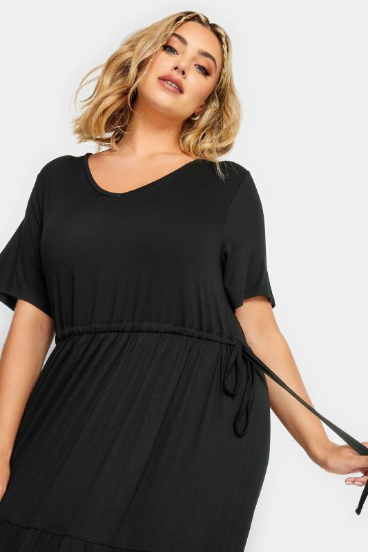 LIMITED COLLECTION Plus Size Black Maxi Adjustable Waist Dress | Yours Clothing 4