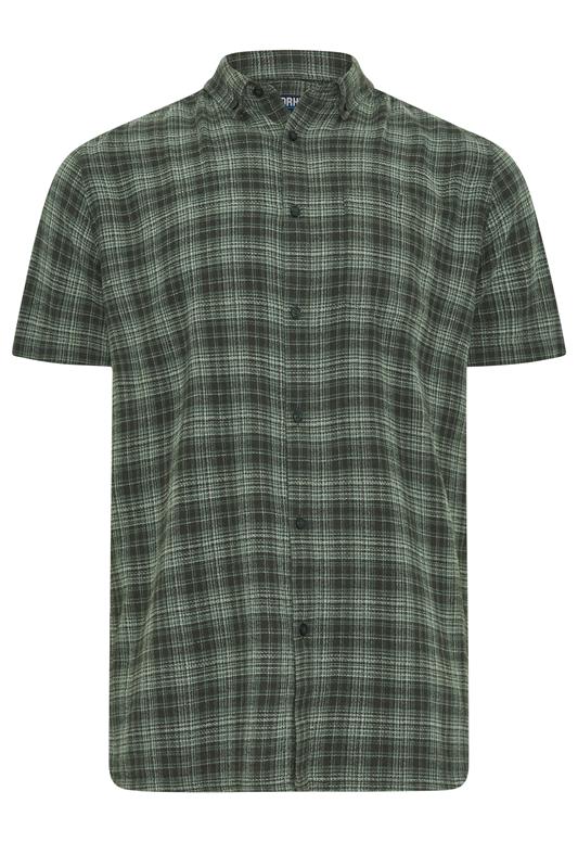BadRhino Big & Tall Green Check Print Short Sleeve Shirt | BadRhino 5