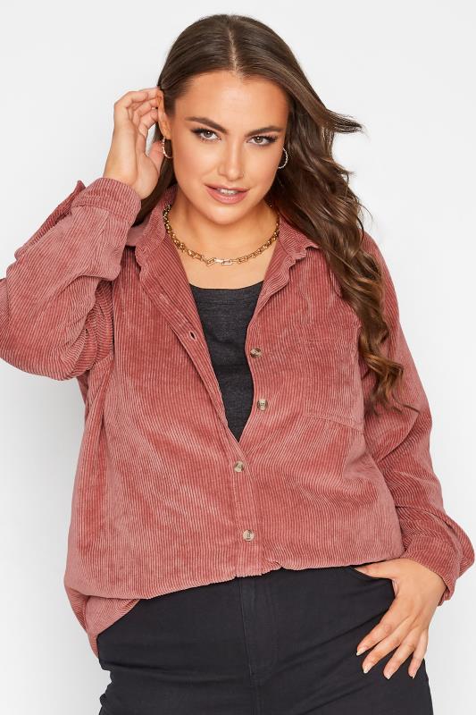 Plus Size Pink Cord Longline Shirt | Yours Clothing 4