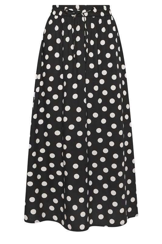 M&Co Petite Black Polka Dot Tie Waist Maxi Skirt | M&Co 5