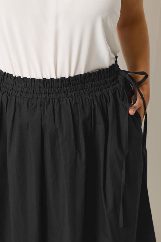 YOURS Plus Size Black Poplin Midi Skirt | Yours Clothing 4