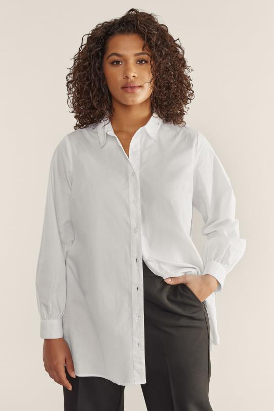 EVANS Plus Size White Poplin Shirt | Evans 1