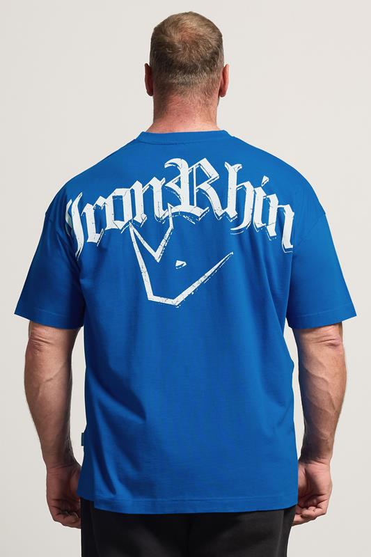 IronRhino Big & Tall Cobalt Blue Old English Logo T-Shirt | BadRhino 2