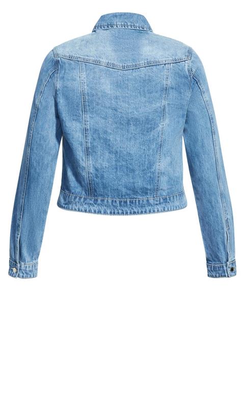 City Chic Blue Denim Croppped jacket  5