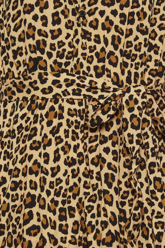LTS Tall Women's Brown Animal Print Frill Sleeve Maxi Dress | Long Tall Sally 5