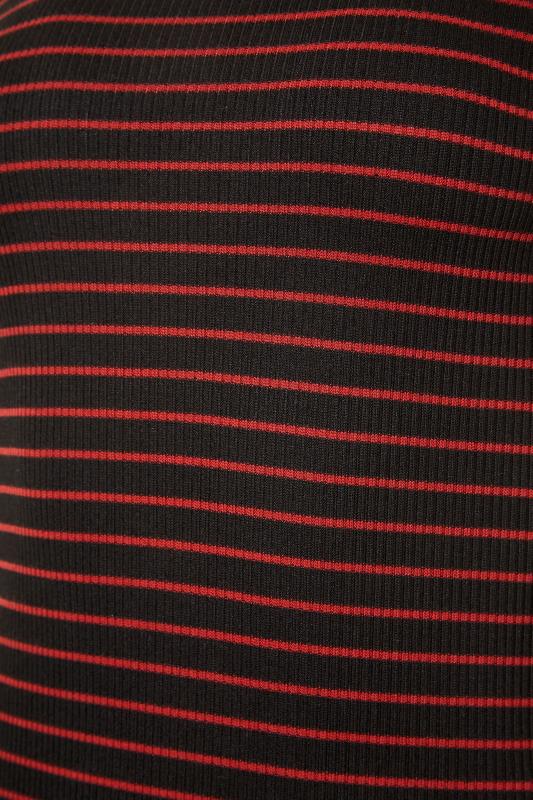 LTS Tall Red Stripe Ribbed Midi Dress 5