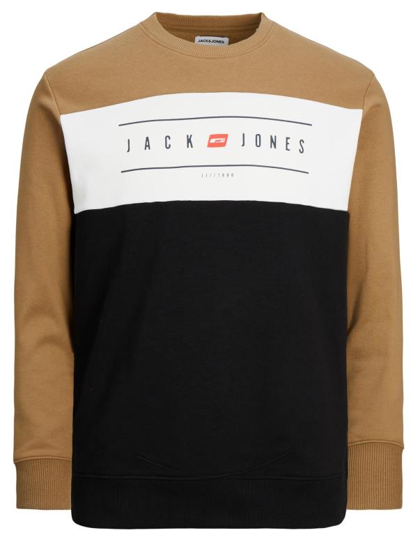 JACK & JONES Big & Tall Black Colour Block Sweatshirt | BadRhino 2