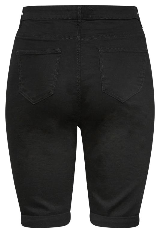 YOURS Curve Plus Size Black Denim Shorts | Yours Clothing  5