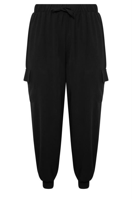 YOURS Plus Size Black Cargo Trousers | Yours Clothing 5