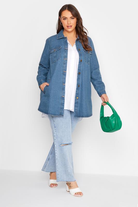 LIMITED COLLECTION Plus Size Blue Denim Shacket | Yours Clothing  2