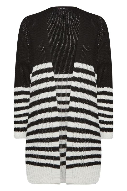 YOURS Plus Size Black & White Stripe Cardigan | Yours Clothing  6