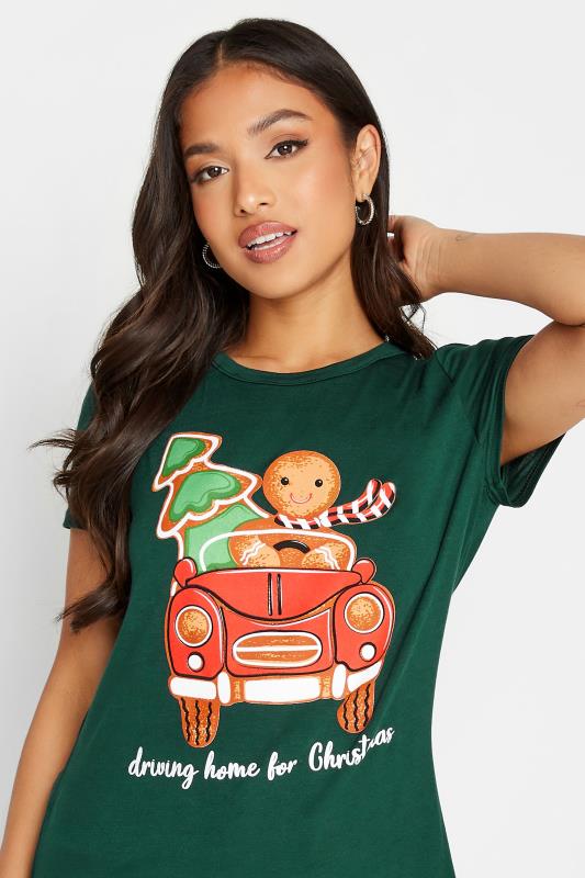 Petite Green 'Driving Home' Gingerbread Christmas T-Shirt | PixieGirl 4
