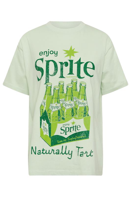 PixieGirl Petite Women's Green 'Enjoy Sprite' Slogan Cotton T-Shirt | PixieGirl 1