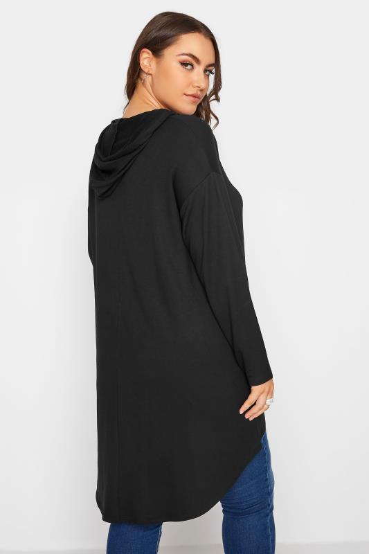 Plus Size Black Tunic Hoodie | Yours Clothing 4