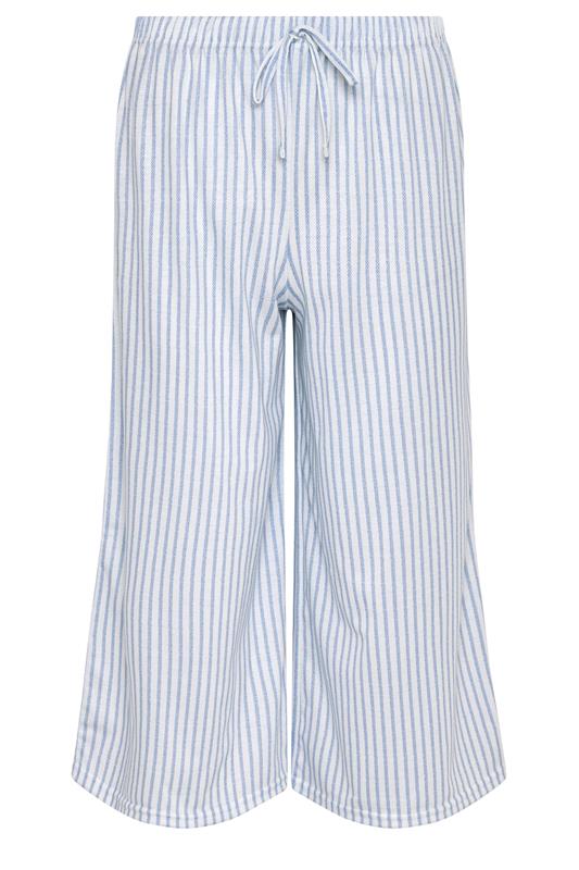 M&Co Petite Blue Stripe Wide Leg Culottes | M&Co 5