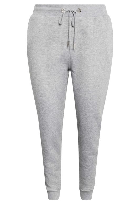 YOURS Plus Size Light Grey Cuffed Stretch Joggers | Yours Clothing 5