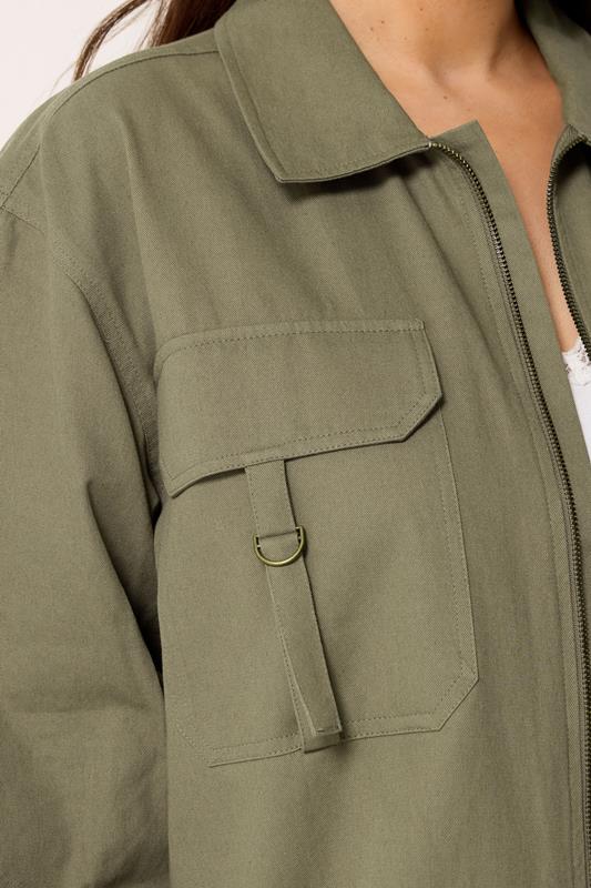 YOURS Curve Khaki Green Utility Shacket 4