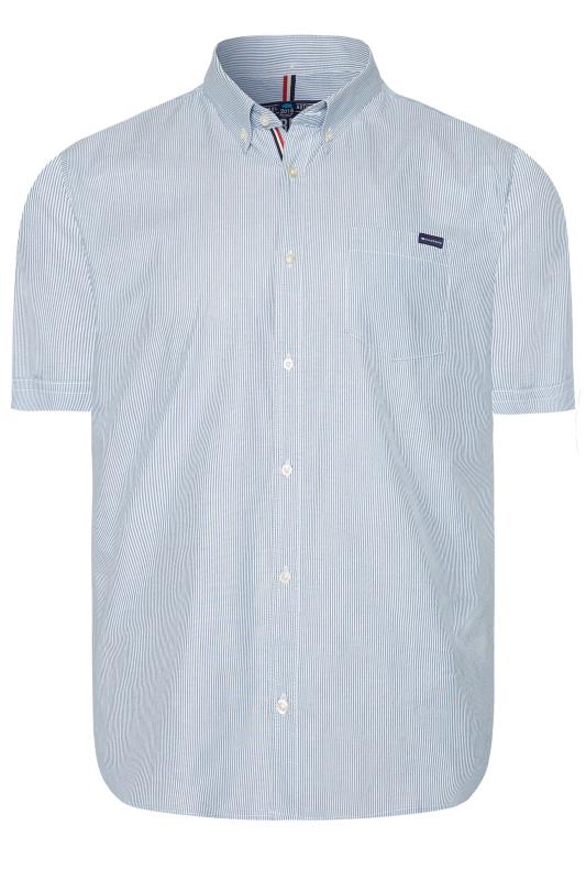 Plus Size Casual Shirts BadRhino Big & Tall Blue Striped Oxford Shirt