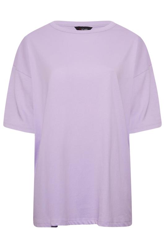 Plus Size Lilac Purple Oversized Boxy T-Shirt | Yours Clothing 6