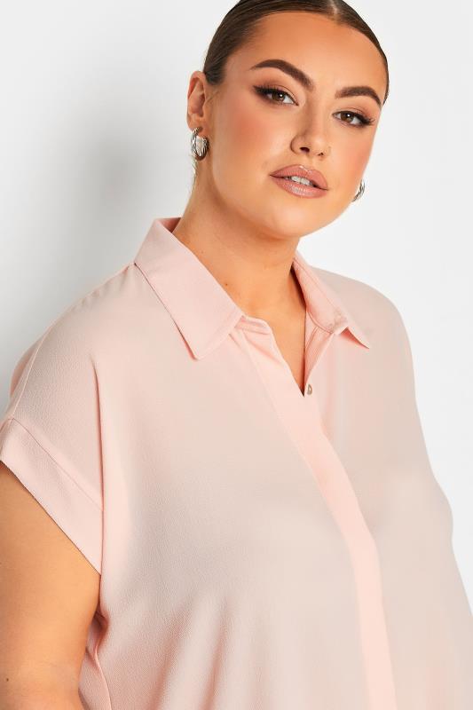 YOURS Plus Size Pink Short Sleeve Shirt | Yours Clothing 4