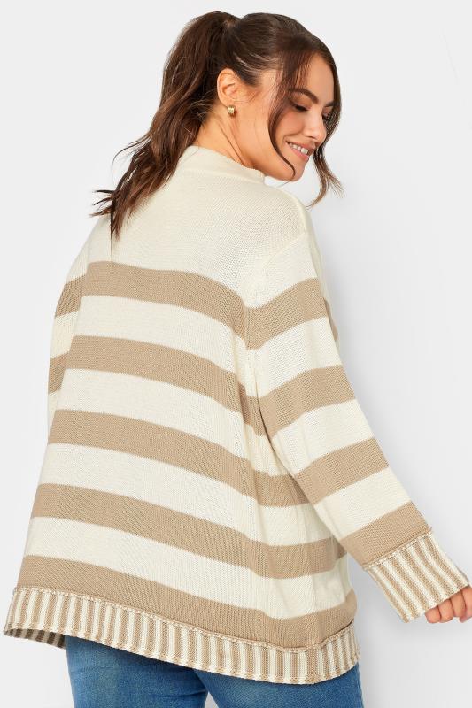 YOURS Plus Size Cream & Beige Stripe Jumper | Yours Clothing 4