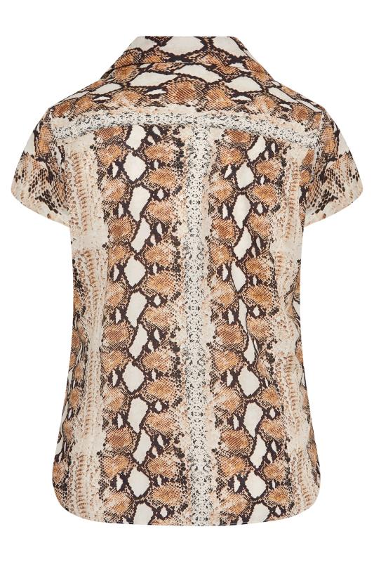 Plus Size White Snake Print Pleat Front Blouse | Yours Clothing 7