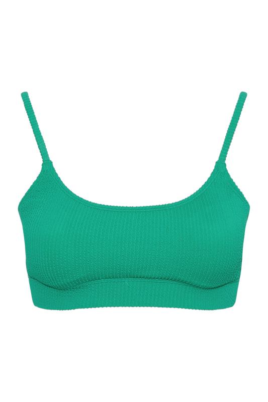 Plus Size  Green Textured Bikini Top