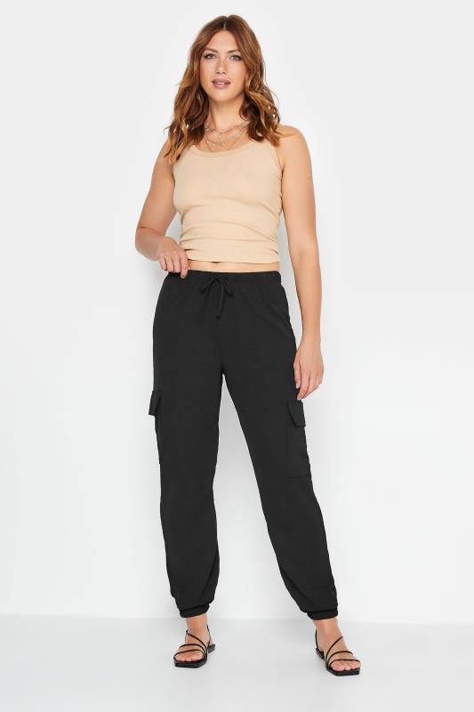 LTS Tall Women's Black Cuffed Cargo Trousers | Long Tall Sally 2
