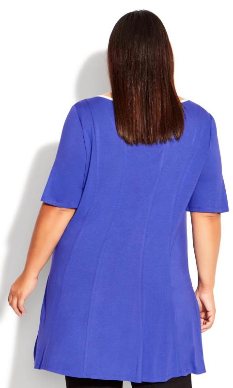 Evans Blue Contrast Piped Longline Tunic 4