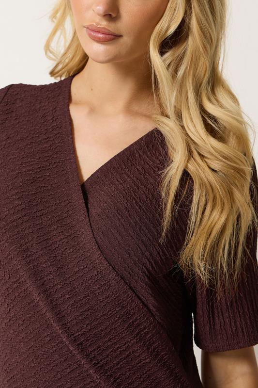M&Co Rust Brown Textured Wrap Top | M&Co 5