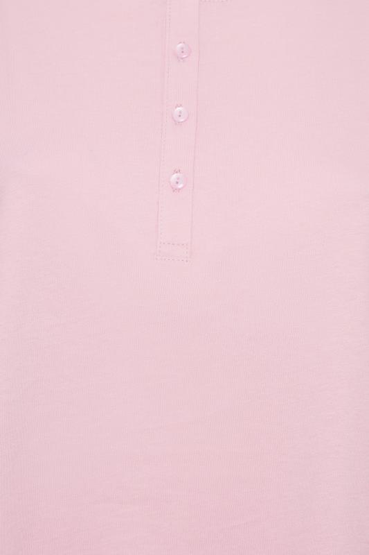 YOURS Plus Size Pink Scoop Placket Pyjama Top | Yours Clothing 7