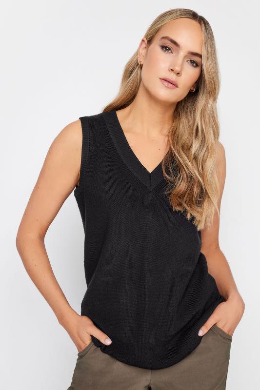 LTS Tall Women's Black V-Neck Knitted Vest Top | Long Tall Sally 2