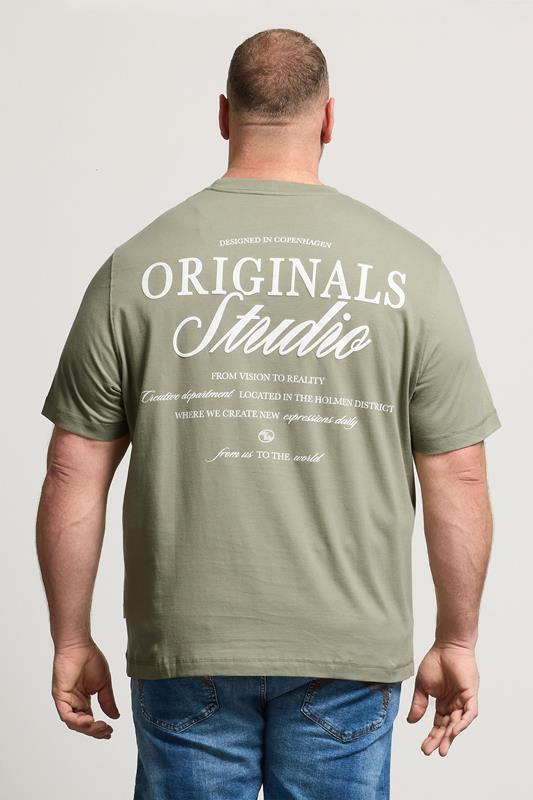 JACK & JONES Big & Tall Seagrass Green Studio Graphic T-Shirt | BadRhino 2