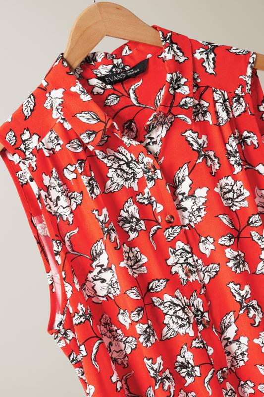 EVANS Plus Size Red Floral Print Tunic | Evans 7