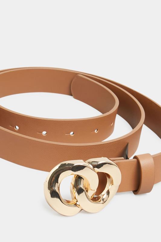 Tan Brown Double Ring Buckle Belt | Yours Clothing  3