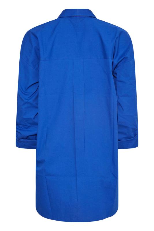 LTS Tall Cobalt Blue Oversized Cotton Shirt 8