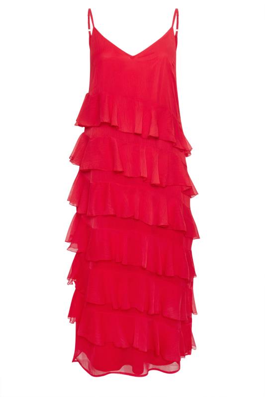 LIMITED COLLECTION Plus Size Red Frill Maxi Dress | Yours Clothing 6